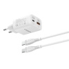 Phone Charger Veger USB A + Type C Pd Super Charge Pps 45W + Data Cable Type C to C 100W Tr101 White Phone Charger Veger USB A + Type C Pd Super Charge Pps 45W + Data Cable Type C to C 100W Tr101 White