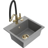 Mexen Milo granitový drez 1-komorový s kuchynskou batériou Duo, sivý - 6505-71-671701-57-G Mexen Milo granitový drez 1-komorový s kuchynskou batériou Duo, sivý - 6505-71-671701-57-G
