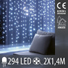Vianočná DOT Led svetelná záclona vonkajšia - 294led - 2x1,4m - studená biela Vianočná DOT Led svetelná záclona vonkajšia - 294led - 2x1,4m - studená biela