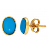 Zlaté napichovacie náušnice s kamienkom tyrkysovej farby Zlaté napichovacie náušnice s kamienkom tyrkysovej farby
