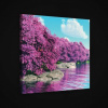 Obraz na plátne štvorec - OB1953 - Ružové stromy 40cm x 40cm - O5 Obraz na plátne štvorec - OB1953 - Ružové stromy 40cm x 40cm - O5