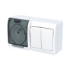 FAMATEL GALATEA Spínač sériový č.5 + zásuvka 2P+PE na omítku IP44 bílá/průhledné víčko FAMATEL GALATEA Spínač sériový č.5 + zásuvka 2P+PE na omítku IP44 bílá/průhledné víčko