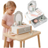 MAMABRUM Drevený toaletný stolík pre dievčatko so zrkadlom + príslušenstvo MAMABRUM Drevený toaletný stolík pre dievčatko so zrkadlom + príslušenstvo