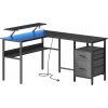 Rohový písací stôl Songmics 150 x 120 x 90 cm čierny Rohový písací stôl Songmics 150 x 120 x 90 cm čierny