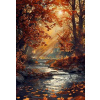 Diamantové maľovanie Norimpex 40x30 cm Potok v žiare jesenného slnka Diamantové maľovanie Norimpex 40x30 cm Potok v žiare jesenného slnka