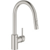 GROHE Concetto páková drezová batéria s vyťažiteľnou sprškou s prepínaním, 2jet, výška výtoku 188 mm, Supersteel, 31483DC2 GROHE Concetto páková drezová batéria s vyťažiteľnou sprškou s prepínaním, 2jet, výška výtoku 188 mm, Supersteel, 31483DC2