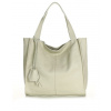 Genuine Leather MARCO MAZZINI Krémová kožená shopper kabelka Portofino Max Genuine Leather MARCO MAZZINI Krémová kožená shopper kabelka Portofino Max