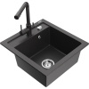 Mexen Vito granitový drez 1-komorový s kuchynskou batériou Duero, čierny škvrnitý - 6503-76-671600-76 Mexen Vito granitový drez 1-komorový s kuchynskou batériou Duero, čierny škvrnitý - 6503-76-671600-76