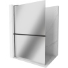 Mexen Kioto+ L, sprchová zástena Walk-In s poličkou a vešiakom 110 x 200 cm, 8mm sklo vzor zrkadlo, čierny profil, 800-110-123-70-50 Mexen Kioto+ L, sprchová zástena Walk-In s poličkou a vešiakom 110 x 200 cm, 8mm sklo vzor zrkadlo, čierny profil, 800-110-123-70-50