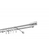 Dvojitá kovová garniža Nerez 150 cm - koncovka Genua Dvojitá kovová garniža Nerez 150 cm - koncovka Genua