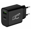 Nástenná NABÍJAČKA LTC USB QC 3.0 5V/3A + TYPE-C PD 20W, 20W, čierna Nástenná NABÍJAČKA LTC USB QC 3.0 5V/3A + TYPE-C PD 20W, 20W, čierna
