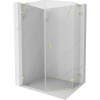 Mexen Lunar, L pravý výklopný päťuholníkový sprchový kút 80 x 90 cm, 8mm číre sklo, zlatý matný profil, 831L-080P-090L-55-00-P Mexen Lunar, L pravý výklopný päťuholníkový sprchový kút 80 x 90 cm, 8mm číre sklo, zlatý matný profil, 831L-080P-090L-55-00-P