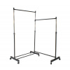 HomeLife Pojazdný stojan na šaty Twin 162 x 160 x 43 cm, čierny HomeLife Pojazdný stojan na šaty Twin 162 x 160 x 43 cm, čierny