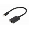 Gembird adaptér USB-C (M) na DisplayPort (F), 4K, 0.15m kábel, čierny A-CM-DPF-02 Gembird adaptér USB-C (M) na DisplayPort (F), 4K, 0.15m kábel, čierny A-CM-DPF-02