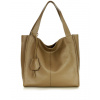 Genuine Leather MARCO MAZZINI Béžová kožená shopper kabelka Portofino Max Genuine Leather MARCO MAZZINI Béžová kožená shopper kabelka Portofino Max