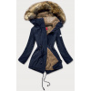 Tmavomodrá dámska bunda parka s kožušinovou podšívkou (m-21207) odstíny modré XL (42) Tmavomodrá dámska bunda parka s kožušinovou podšívkou (m-21207) odstíny modré XL (42)