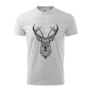 Jeleň kresba - Tričko detské bavlnené - 158 cm/12 rokov ( Svetlosivý melír ) Jeleň kresba - Tričko detské bavlnené - 158 cm/12 rokov ( Svetlosivý melír )