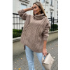Fashionweek Dámske pončo s rolákom teplé hrubé pončo s vlnou, prémiová kvalita JK-SOPHIA Farba: latte, Veľkosť: Universal Fashionweek Dámske pončo s rolákom teplé hrubé pončo s vlnou, prémiová kvalita JK-SOPHIA Farba: latte, Veľkosť: Universal