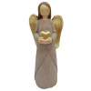 GOBA Vianočná dekorácia – keramický anjel hnedý, so zlatým srdcom, 25 cm GOBA Vianočná dekorácia – keramický anjel hnedý, so zlatým srdcom, 25 cm