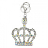 Clayre & Eef Strieborný kovový prívesok na kľúče s kamienkami korunka - 7*2*8 cm - Clayre & Eef Clayre & Eef Strieborný kovový prívesok na kľúče s kamienkami korunka - 7*2*8 cm - Clayre & Eef