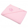 Detská froté osuška s výšivkou a kapucňou New Baby 100x100 ružová sloník Detská froté osuška s výšivkou a kapucňou New Baby 100x100 ružová sloník