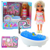Mini set bábiky Ankiki s vaňou a kúpacími doplnkami LEAN Toys 13 cm pre dievčatá Mini set bábiky Ankiki s vaňou a kúpacími doplnkami LEAN Toys 13 cm pre dievčatá