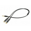GEMBIRD 3,5 mm jack audio+microphone redukce, 20 cm, 2xF/M, 4pin GEMBIRD 3,5 mm jack audio+microphone redukce, 20 cm, 2xF/M, 4pin
