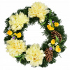 Jesenný veniec so sv. žltými chryzantémami Ø30 cm Jesenný veniec so sv. žltými chryzantémami Ø30 cm