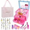 KUFRÍK NA KOZMETIKU A MAKE-UP MAKEUP SET PRE DIEVČATKO DARČEK KUFRÍK NA KOZMETIKU A MAKE-UP MAKEUP SET PRE DIEVČATKO DARČEK