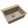 Granitový kuchynský drez so sifónom Siven 55 58x49 cm - béžová Granitový kuchynský drez so sifónom Siven 55 58x49 cm - béžová