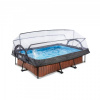 Bazén EXIT Drevo 220x150x65cm s prekrytím a kazetovou filtráciou Bazén EXIT Drevo 220x150x65cm s prekrytím a kazetovou filtráciou
