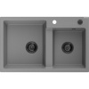 Mexen Tomas žulový drez s 2 komorami 800 x 500 mm, sivý, čierny sifón - 6516802000-71-B Mexen Tomas žulový drez s 2 komorami 800 x 500 mm, sivý, čierny sifón - 6516802000-71-B