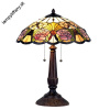 Tiffany stolná lampa Pink rose 305Clayre & Eef, v.57xš.44,sklo/polyresin,60W Tiffany stolná lampa Pink rose 305Clayre & Eef, v.57xš.44,sklo/polyresin,60W
