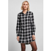 Urban Classics Dámske bavlnené šaty Cotton Check Shirt Dress Farba: Black/White, Veľkosť: M