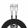 Baseus Calufe USB typu C - 100 cm, 20 ampéry, nabíjanie 100 W, kovová hlava, kryt s korálkami - čierny