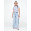 GAP Detské baggy cargo džínsy UltraSoft Modrá S GAP Detské baggy cargo džínsy UltraSoft Modrá S