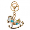 Clayre & Eef Zlatý kovový prívesok na kľúče s kamienkami hojdací koník - 6*2*4 cm - Clayre & Eef Clayre & Eef Zlatý kovový prívesok na kľúče s kamienkami hojdací koník - 6*2*4 cm - Clayre & Eef