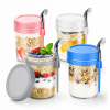 Słoiki do Overnight Oats - Sada 4 ks s lyžičkami - Sklenené nádoby Słoiki do Overnight Oats - Sada 4 ks s lyžičkami - Sklenené nádoby