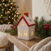 Porcelánový vianočný svietnik domček LED ALTOM DESIGN 13 cm Porcelánový vianočný svietnik domček LED ALTOM DESIGN 13 cm