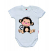 Body pro miminko s krátkým rukávem, Gama, roztomilá opička se srdíčkem velikost 86 Body pro miminko s krátkým rukávem, Gama, roztomilá opička se srdíčkem velikost 86