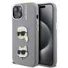 Karl Lagerfeld Grained PU K&CH Heads zadný kryt pre iPhone 15 Grey Karl Lagerfeld Grained PU K&CH Heads zadný kryt pre iPhone 15 Grey