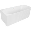 Mexen Gia voľne stojaca rohová vaňa rebrovaná ľavá 150 x 75 cm, biela matná, preliv zlatý kartáčovaný - 52701507501L-55 Mexen Gia voľne stojaca rohová vaňa rebrovaná ľavá 150 x 75 cm, biela matná, preliv zlatý kartáčovaný - 52701507501L-55