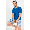 Pánske pyžamo so šortkami a krátkym rukávom Aleš 3XL Modrá Krátke Pánske pyžamo so šortkami a krátkym rukávom Aleš 3XL Modrá Krátke