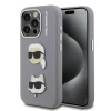 Karl Lagerfeld Grained PU K&CH Heads zadný kryt pre iPhone 15 Pro Grey Karl Lagerfeld Grained PU K&CH Heads zadný kryt pre iPhone 15 Pro Grey