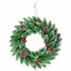 MagicHome Veniec s bobuľkami prírodný zasnežený 33 cm MagicHome Veniec s bobuľkami prírodný zasnežený 33 cm