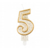 Sviečka Godan číslica 5 PF-SCZK5 zlatá Sviečka Godan číslica 5 PF-SCZK5 zlatá