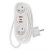 Predlžovací kábel P0212U biela, 2 zásuvky, 2x USB, 1x USB-C, dĺžka 2 m Predlžovací kábel P0212U biela, 2 zásuvky, 2x USB, 1x USB-C, dĺžka 2 m
