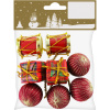 Vianočné dekorácie na stôl, plast, červená/zlatá, 8 ks Vianočné dekorácie na stôl, plast, červená/zlatá, 8 ks