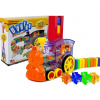 LEAN TOYS LED lokomotíva, sady Domino Train Blocks, puzzle na batérie LEAN TOYS LED lokomotíva, sady Domino Train Blocks, puzzle na batérie
