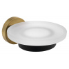 Sapho LARISSA mydlenička, mliečné sklo, čierná/zlato mat WS002BG Sapho LARISSA mydlenička, mliečné sklo, čierná/zlato mat WS002BG